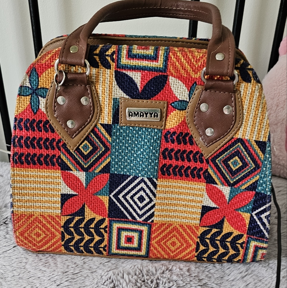 Amayra Patterned Satchel Handbag